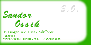 sandor ossik business card